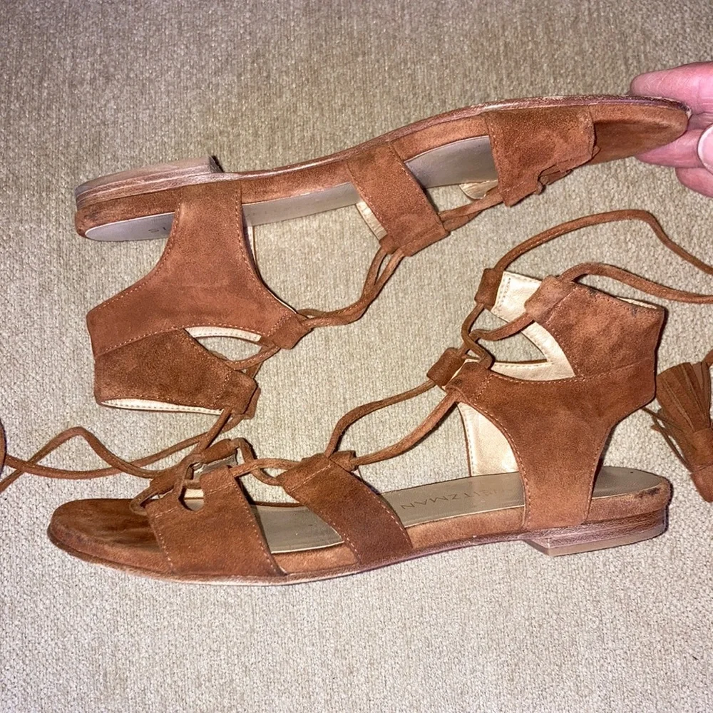 STUART WEITZMAN Roman flat Suede Gladiator Sandal Womens Size EU 35 - Picture 7 of 14
